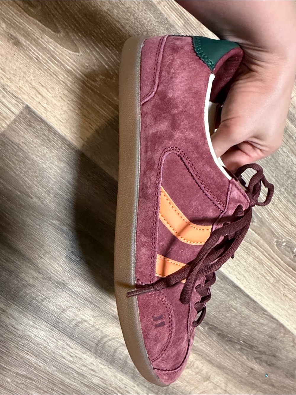 Coolway Burgundy Green Orange Suede Leather Sneakers Men’s Size 9 43 NWOT - Picture 2 of 6